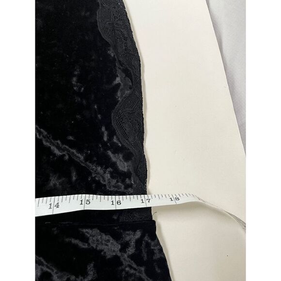 Express one eleven Womens Spaghetti Strap Deep V neck Velvet Top Black Lace Romp - Picture 6 of 10